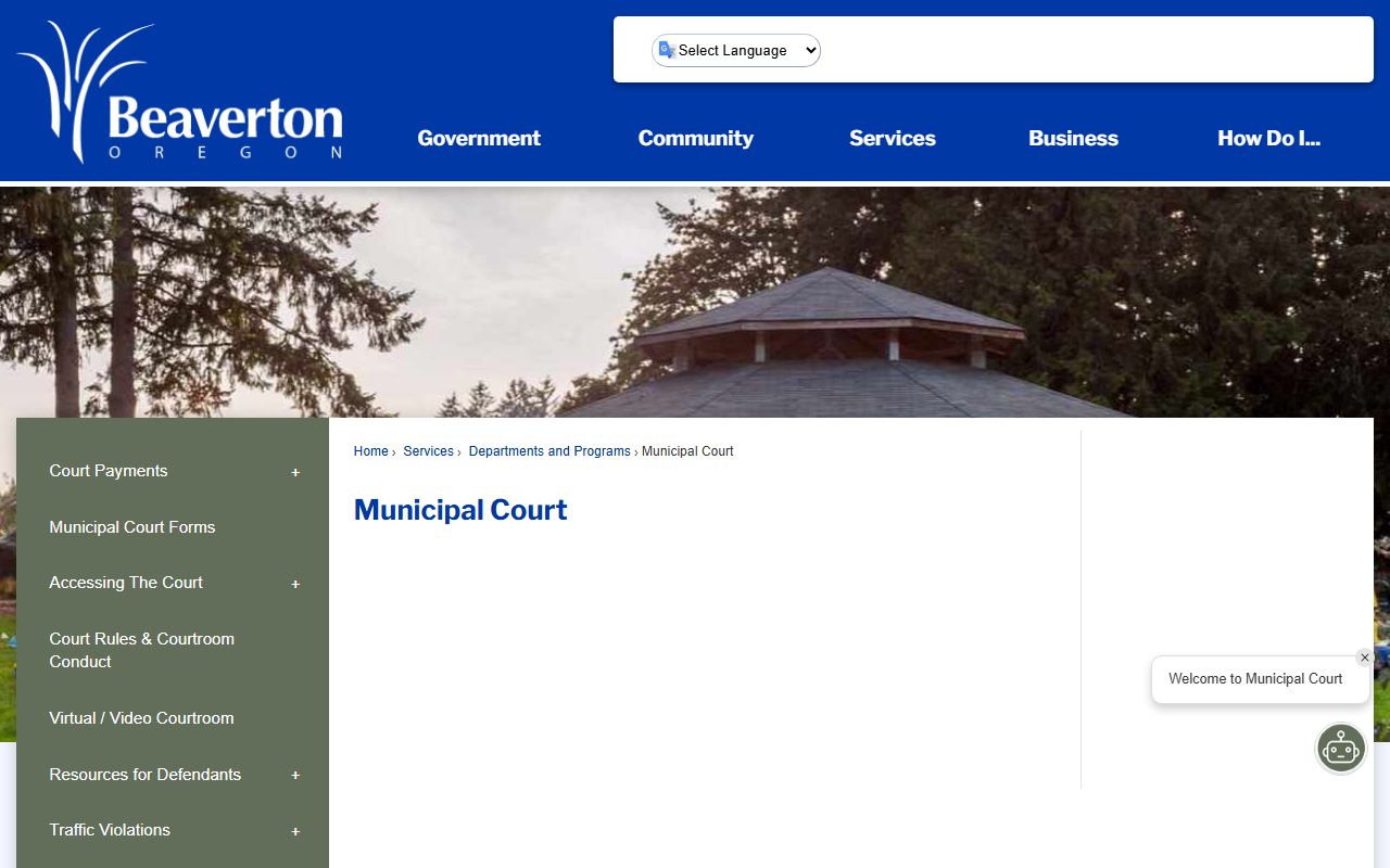 Beaverton Municipal Court and police building on Griffith Drive