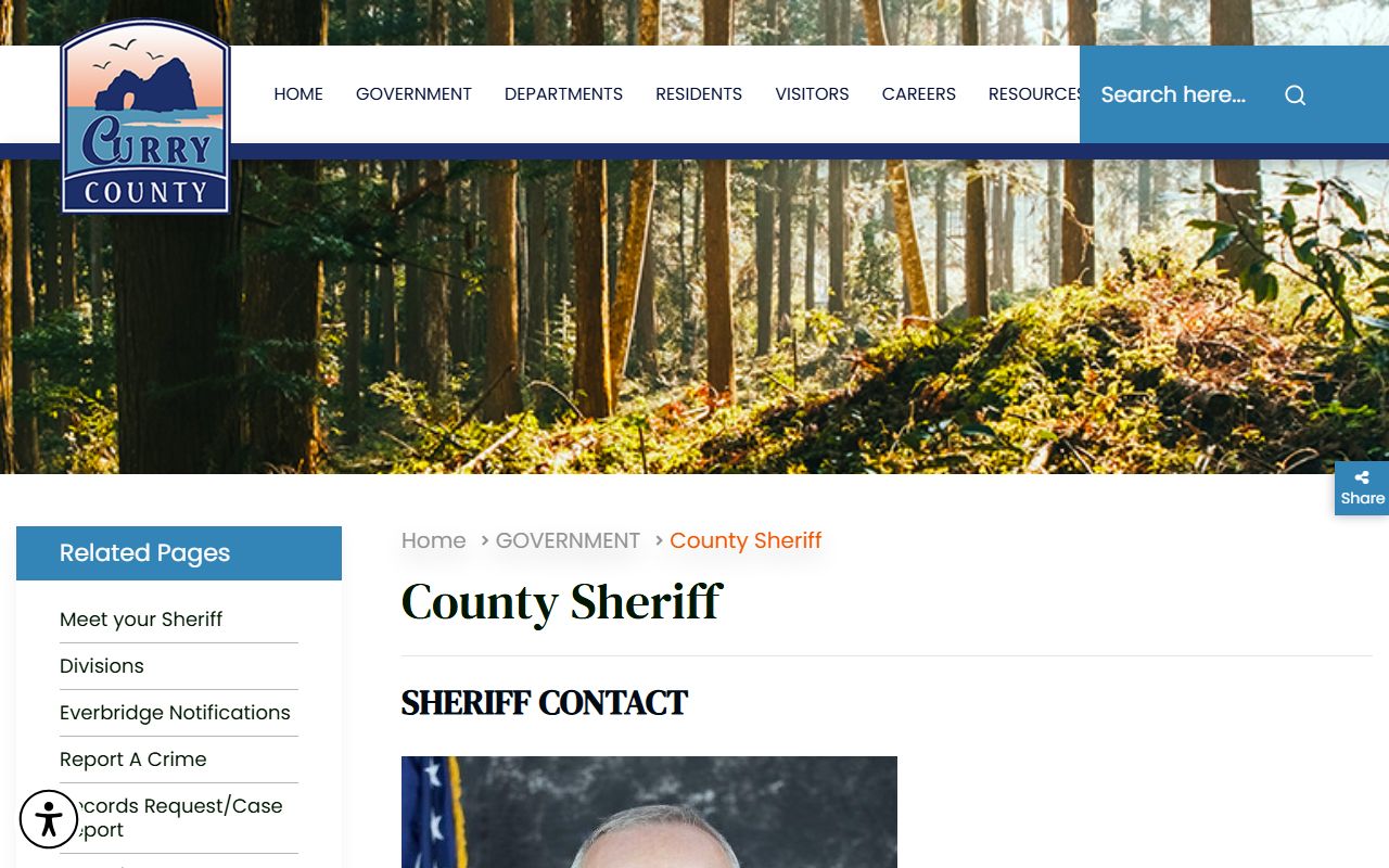 Curry County Sheriff's Office in Gold Beach for bench warrant enforcement